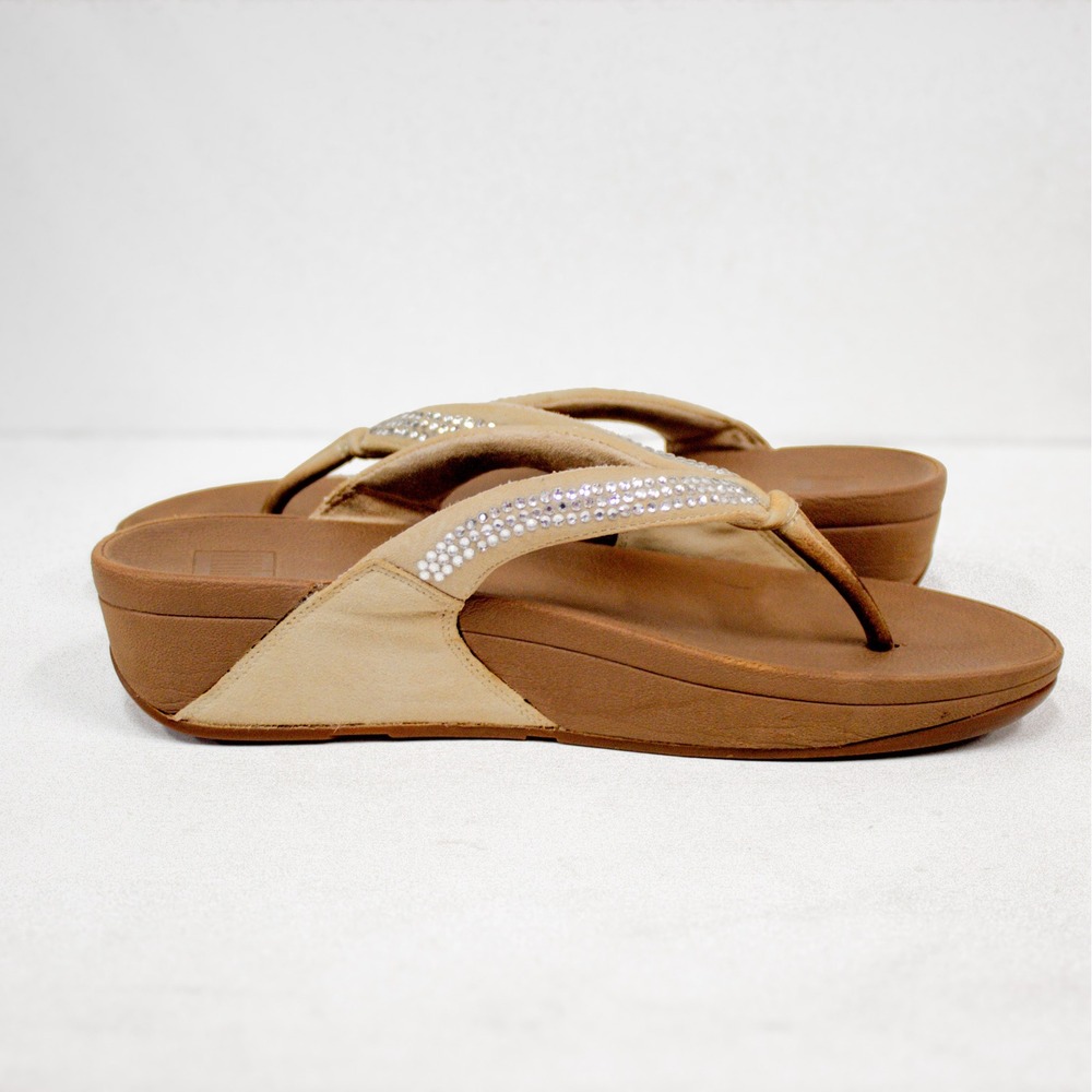 Fitflop Brown and White Sandals with Sparkle - Picture 7 of 11